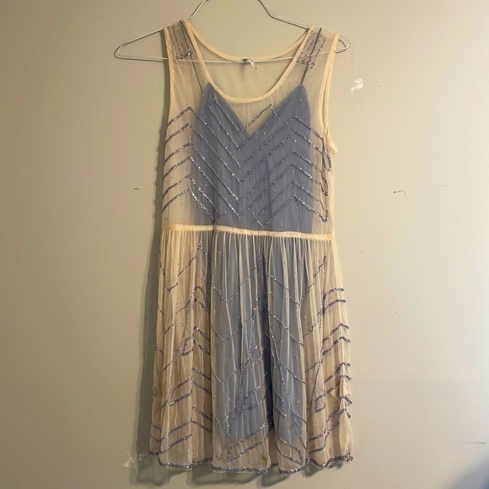 Free People Beaded Dress with Bodyslip